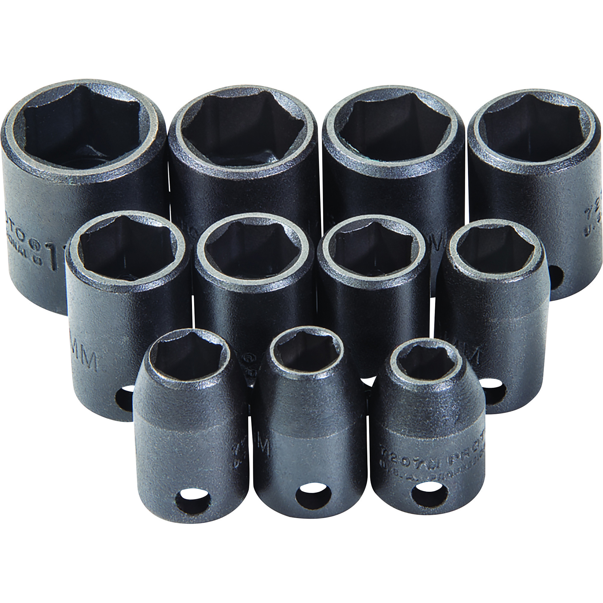 Proto 3/8in.-Drive Impact Socket Set, 11-Pc., 6-Pt., Metric, Model# J72202